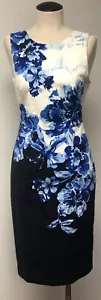 MAEVE ANTHROPOLOGIE PRECIOSO VESTIDO VAINA LÁPIZ AZUL FLORAL VANDA RECORTADO ESPALDA 4 - Imagen 1 de 8