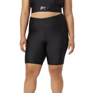 New FILA Women's Plus Size 1X Black Pull On Hour Glass Bike Shorts NIB - Picture 1 of 2