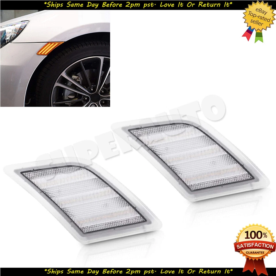 Lámpara marcadora lateral LED delantera transparente para 08-11 Mercedes-Benz W204 C300 C350 C63 SL65 Foto 1 de 2