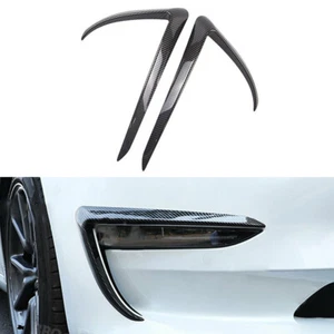 Luces antiniebla delanteras de fibra de carbono Cubierta Párpado Trim Ajuste para Tesla Model 3 17-19 gl - Imagen 1 de 3