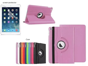 Screen Protector/360°Rotate PU Leather Case Cover for iPad Mini 4 - Picture 1 of 21