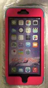 iPhone 6 Plus/6s Plus Pink & Blue Hard Case - Picture 1 of 2