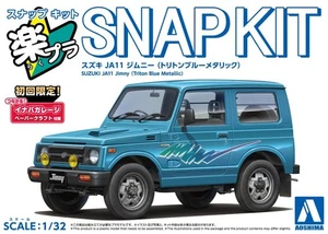 Aoshima 1/32 Scale Model Snap Kit 18-TB Suzuki JA11 Jimny (Triton Blue Metallic) - Picture 1 of 4