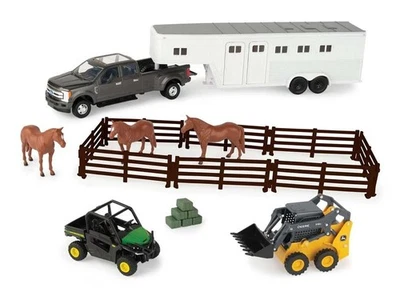 John Deere 4 Piece Hobby Farm Set w/ Horses 1:32 Scale Model - ERTL 47247 - Image 1 of 4