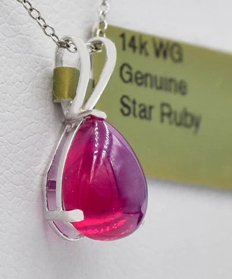 COLGANTE RUBÍ ESTRELLA ORIGINAL 2,10 quilates ORO BLANCO 14k - Servicio de tasación gratuito - Nuevo con etiquetas Foto 1 de 4