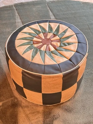 Orientalische Leder Sitzhocker Pouf Sitzsack Hocker Marrokanischer - Bild 1 von 4
