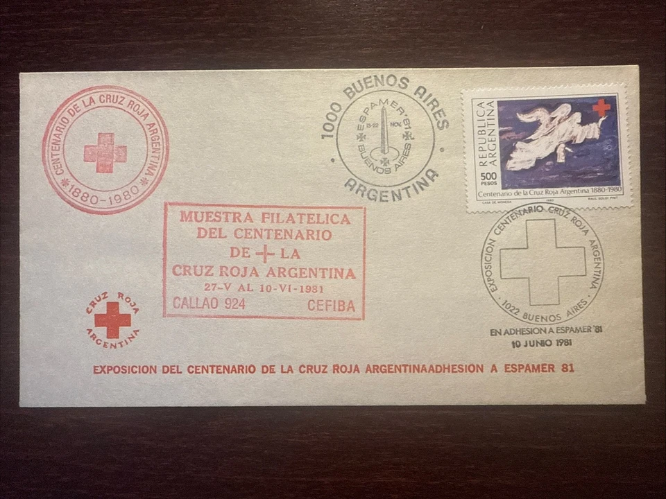 ARGENTINA FDC COVER 1981 YEAR RED CROSS HEALTH MEDICINE STAMPS - Image 1 of 1