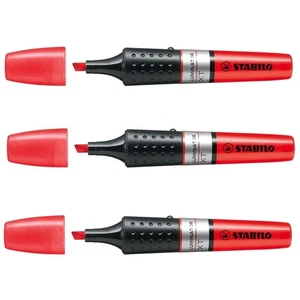 3 x Red Stabilo Luminator Highlighter Marker Pen 2mm-Fine/5mm-Bold Line Width - Imagen 1 de 1