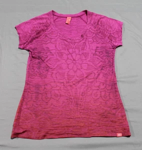 Prana Damen Breathe Kurzarm U-Ausschnitt T-Shirt Ombre Pink Medium - Bild 1 von 10