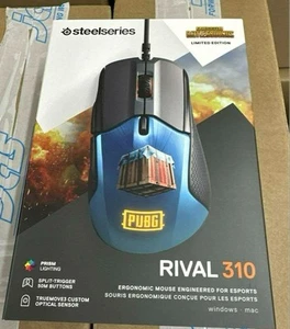 SteelSeries Rival 310 Gaming Mouse Pubg Blue Edition New from Japan - Afbeelding 1 van 8