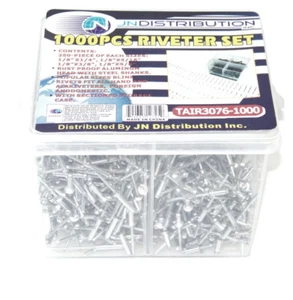 1000 Stck. 1/8 Zoll Aluminium Blind Pop Niet Sortiment 4 Hand/Luft Nietpistole Niet Set - Bild 1 von 1
