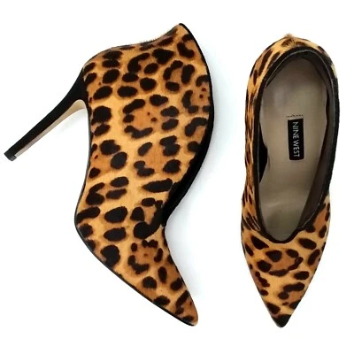 Nine West Ankle Boots Calf Hair Size 6M Leopard Print Pointed Toe Mob Wife - Image 1 of 4