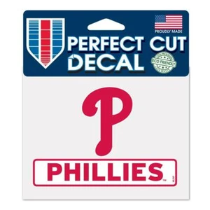 Philadelphia Phillies 4"x5" Perfect Cut Car Decal [NEW] MLB Auto Sticker Emblem - Picture 1 of 1