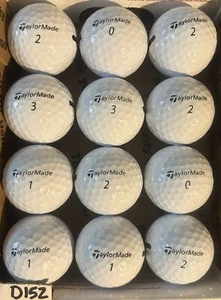 12 TaylorMade Distance weiße Golfbälle 5/4a Posten D152, D153 - Bild 1 von 3