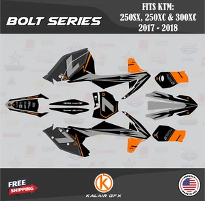 Graphics Kit for KTM 250XC 300XC 250SX (2017-2018) Bolt - Orange - Picture 1 of 6