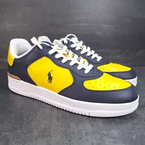 Polo Ralph Lauren Herren 14 Masters Court Navy Gold Leder Sportschuh - Bild 1 von 11