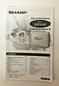 Televisión Sharp Color Modelo #20F640 Manual - Imagen 1 de 2