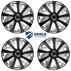Van Wheel Trims Hub Caps 16" Craft RC - Deep Dish - Black Silver Fit R16 - Picture 1 of 3
