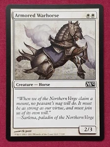 Magic The Gathering 2012 CORE SET M12 ARMORED WARHORSE white card MTG - Picture 1 of 2
