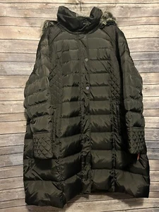 Towne By London Fog Womens Size 3X Coat Long Insulated Black Puffer Down Feather - Picture 1 of 10