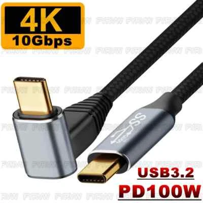 Type C Elbow Cable USB3.2 Gen2 10Gbps 100W Cable For Steam Deck 90 right angle - Image 1 of 4