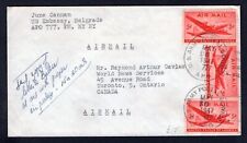 US Embassy in Belgrade Yugoslavia 1947 Cover to Canada. Military APO 777 Austria