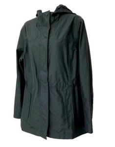 L.L. BEAN BLACK H2O OFF RAIN JACKET WITH HOOD, WOMEN'S MEDIUM - Picture 1 of 6
