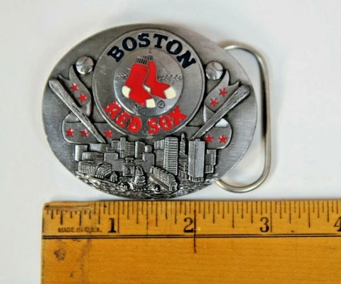Vintage 1994 Pewter Boston Red Sox MLB Baseball Belt Buckle Limited Ed Cover