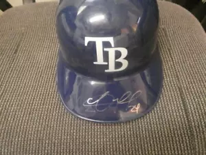 Casco de bateo de plástico firmado por Christopher Morel Tampa Bay Rays certificado de autenticidad - Imagen 1 de 1