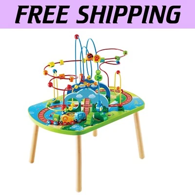 Mesa de aventura en la selva duradera con tren y laberinto de cuentas - diversión para pequeños exploradores Foto 1 de 4