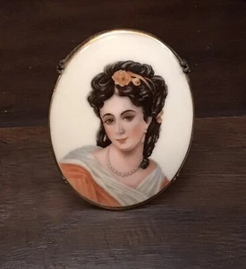 Vintage Limoges France Hand Painted Portrait Porcelain Plaque - Picture 1 of 4