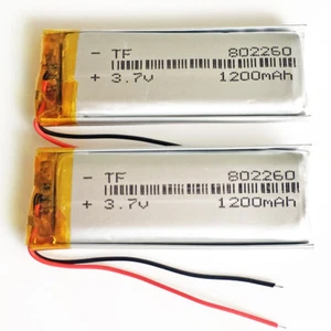 2 pcs 1200mAh 3.7V lipo rechargeable Battery 802260 For MP3 MP4 Speaker Recorder - Picture 1 of 4