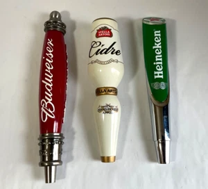 Lot of 3 Heineken, Budweiser, Stella Artois Bar Beer Tap Handles - Picture 1 of 10