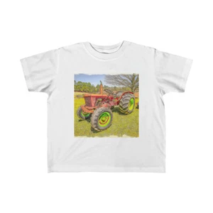 Toddler T Shirt Kids 100% Cotton Tee Old School Tractor Graphic Farm Outdoors - Picture 1 of 9