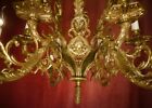 OLD CHANDELIER LARGE BAROQUE ROCOCO GOLD BRONZE 12 LIGHTS LAMP SPANISH Ø 30