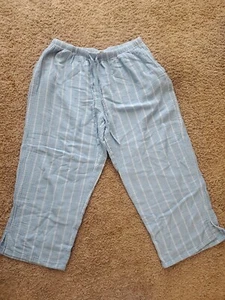 nottibianche Blue And White Pin Stripe Cotton Pants - Picture 1 of 4