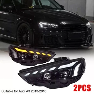 For Audi A3 2013-16 Xenon Replace LED Headlights Upgrade Projector DRL Animation - Picture 1 of 21