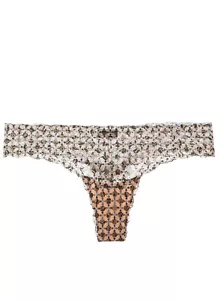 CLEARANCE - Cosabella Paul & Joe Jolie Printed Lace Thong in Cravatte - O/S - Picture 1 of 1