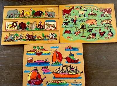 3ct Simplex Toys Wood Peg Pieces Childrens Puzzles Holland (Missing 2 Piece) - Image 1 of 4