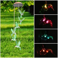 Solar Powered Wind Chimes Light Hanging LED Garden Outdoor Lamp Colour Changing