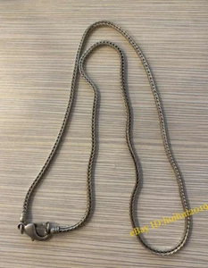 Collana Amuleto Lungo Intagliato Argento Tibet Cinese Collezione - Foto 1 di 3