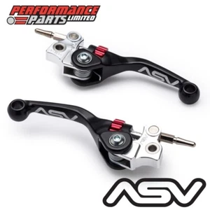 Juego de palancas de freno delanteras + traseras ajustables negras cortas ASV F4 para KTM SX-E 3 2024 - Imagen 1 de 10