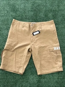 A BATHING APE BAPE GO SKATE SUMMER CARGO WORK SHORTS KHAKI WHITE LOGO SZ 3XL (80 - Picture 1 of 6