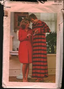 4502 Vintage Butterick Patrón de Costura Años 70 Para Hombre Misses Camisón Vestido Fuera de Uso M - Imagen 1 de 2