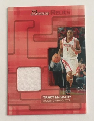 2007-08 Bowman Draft Picks & Stars Tracy McGrady Silver Game Used Relic #d 16/25 - Image 1 of 4