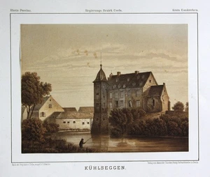 1860 Castle Kühlseggen Weilerswist View Lithography Litho High Duncker - Picture 1 of 1