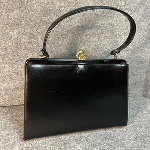 Vtg Coblentz Black Purse Gold Kiss Lock Handled 1960’s - Picture 1 of 12