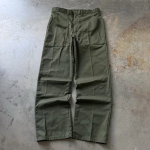 Vintage 60’s 70’s Army Green OG-507 Pants Utility Trousers Talon Size 32x30 VTG - Picture 1 of 9