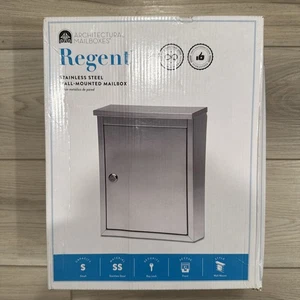 ARCHITECTURAL MAILBOXES Regent Stainless Steel Locking Wall Mount Mailbox - Picture 1 of 2