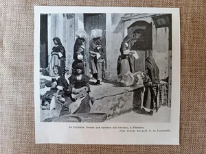 Frauen, die 1905 vom Markt in Nicastro zurückkehren Lamezia Terme Calabria - Bild 1 von 1